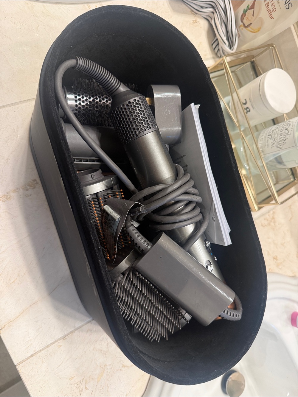 Dyson gray magnetic styling attachments and brushes set